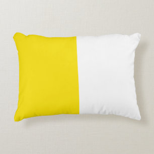 Yellow White Two Colour Tone Half Split Decorative Cushion