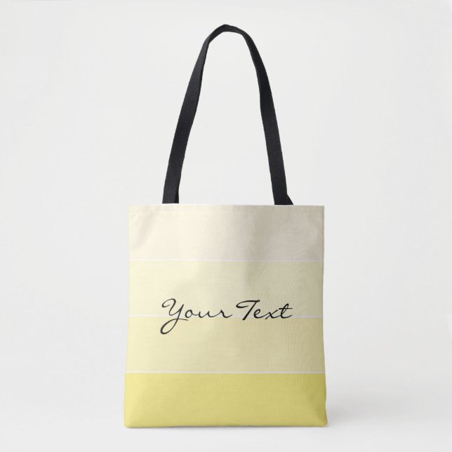 Yellow White Typography Add Your Text Shoulder Tote Bag (Front)