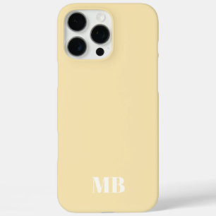 yellow & white unique monogram name initials  iPhone 16 pro max case