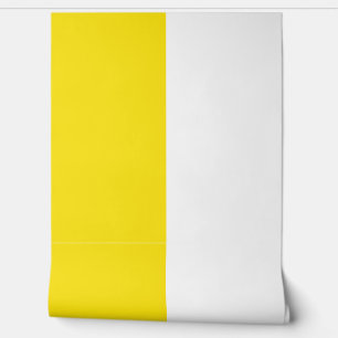 Yellow White Vertical Big Stripes Pattern Wallpaper