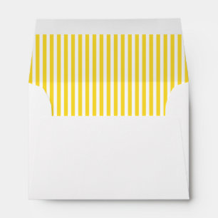 Yellow White Vertical Stripe Lined Envelopes