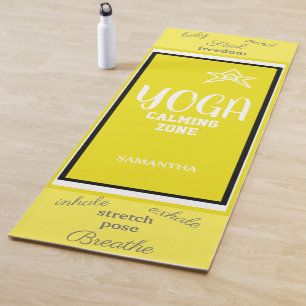 Yellow White Yoga Mat