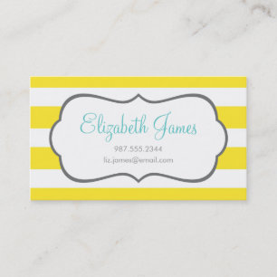 Yellow Wide Stripe Business Card