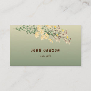 Yellow wild flower dusty green  business card