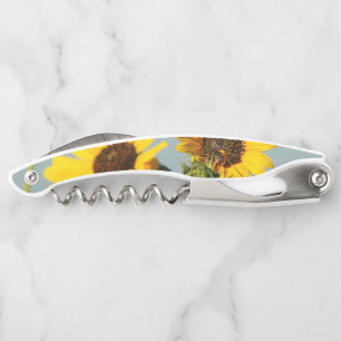 Yellow Wild Sunflowers with Bee Photograph Corkscrew