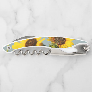 Yellow Wild Sunflowers with Bee Photograph Corkscrew