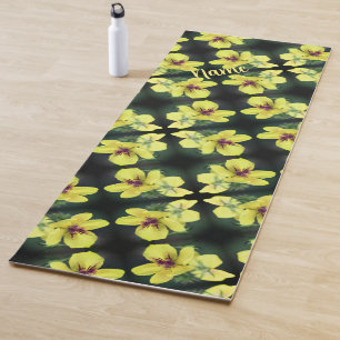 Yellow Wildflower Abstract Personalised  Yoga Mat