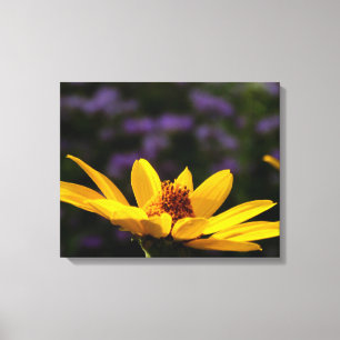 Yellow wildflower art canvas print