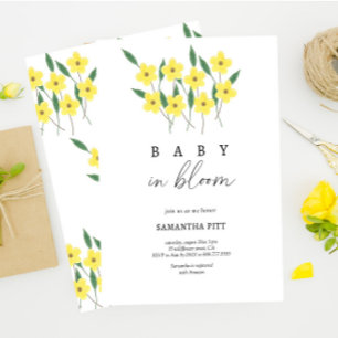 Yellow Wildflower Baby in bloom Invitation
