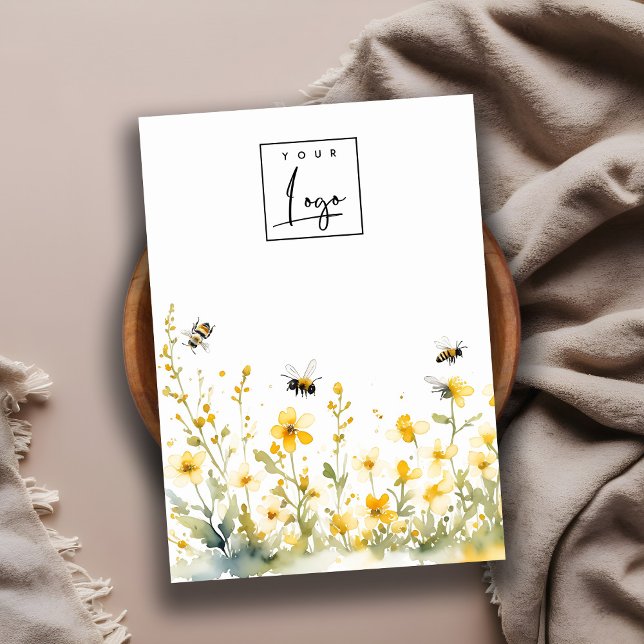 Yellow Wildflower Bee Blank Logo Jewellery Display Business Card (Creator Uploaded)