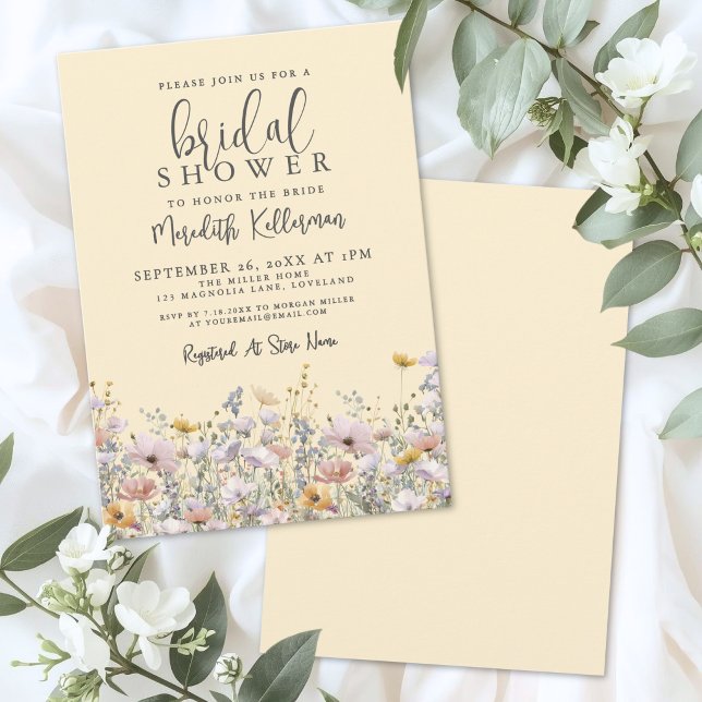 Yellow Wildflower Bridal Shower Invitation (Yellow Wildflower Bridal Shower Invitation)