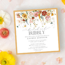 Yellow Wildflower Brunch & Bubbly Bridal Shower Invitation