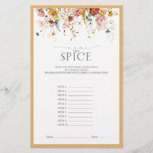 Yellow Wildflower Elegant Bridal Shower Game