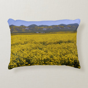 Yellow Wildflower Field Landscape Decorative Cushion