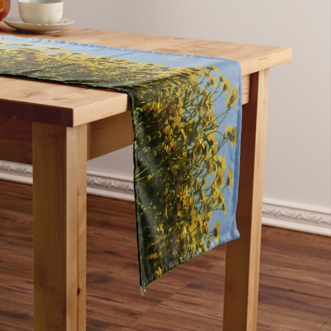 Yellow Wildflower Field Landscape Short Table Runner (In Situ)