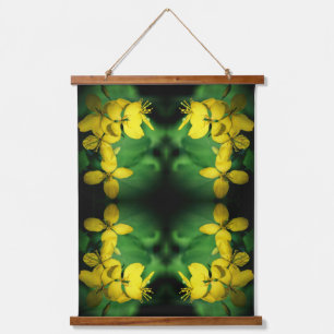 Yellow Wildflower Geranium Abstract Hanging Tapestry