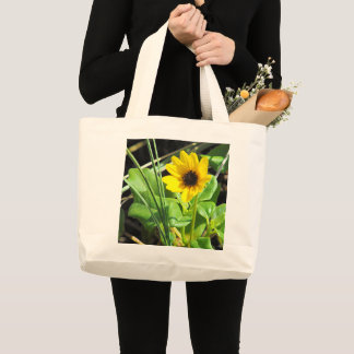 Yellow Wildflower Large Tote Bag