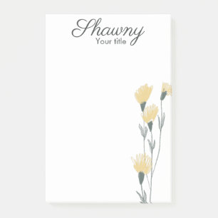 Yellow Wildflower Makeup Artist Salon Beauty Post-it Notes