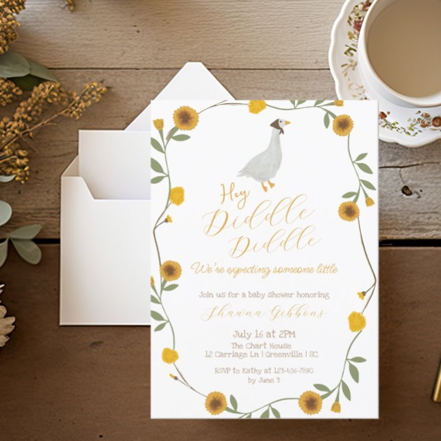 Yellow Wildflower Mother Goose Nursery Rhyme   Invitation (Creator Uploaded)