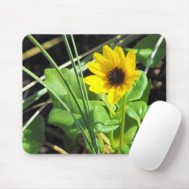 Yellow Wildflower Mouse Mat (With Mouse)