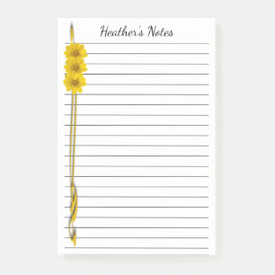 Yellow Wildflower Photograph Scroll Border Custom Post-it Notes