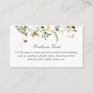 Yellow Wildflower Sweet as Can Bee Custom Enclosure Card