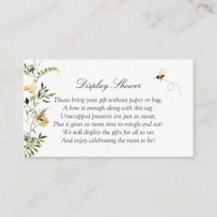 Yellow Wildflower Sweet as Can Bee Display Shower Enclosure Card