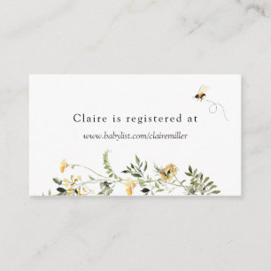 Yellow Wildflower Sweet as Can Bee Registry Card