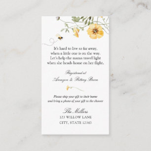 Yellow Wildflower Sweet as Can Bee Ship Gift Enclosure Card