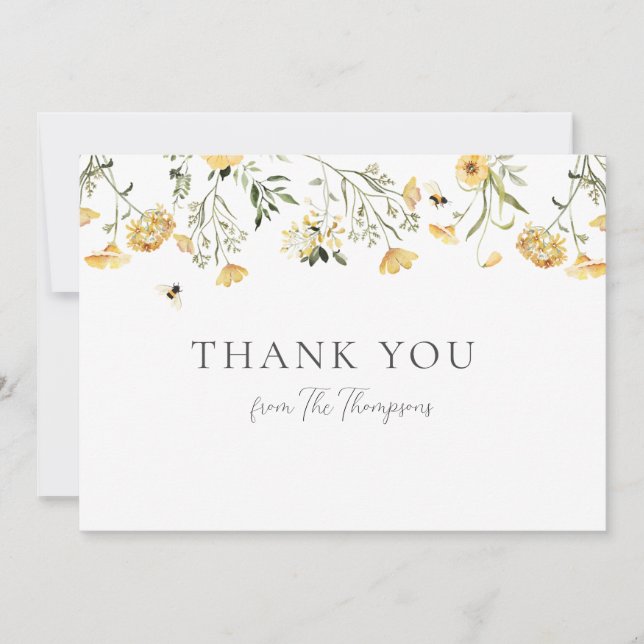Yellow Wildflower Thank You Card (Front)