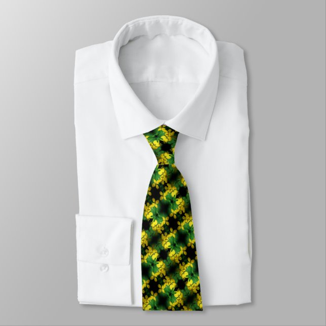 Yellow Wildflowers Abstract Small Pattern        Tie (Tied)