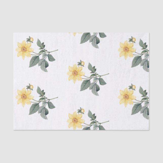 Yellow Wildflowers Botanical Tissue Paper (Front)