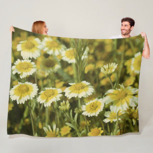 Yellow Wildflowers Fleece Blanket