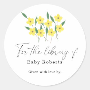 Yellow Wildflowers - for the library of Classic Round Sticker
