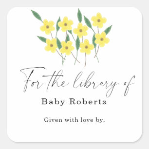 Yellow Wildflowers - for the library of Square Sticker