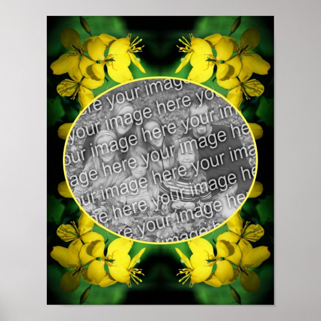 Yellow Wildflowers Frame Create Your Own Photo Poster (Front)