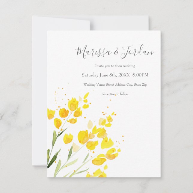 Yellow Wildflowers Invitation (Front)