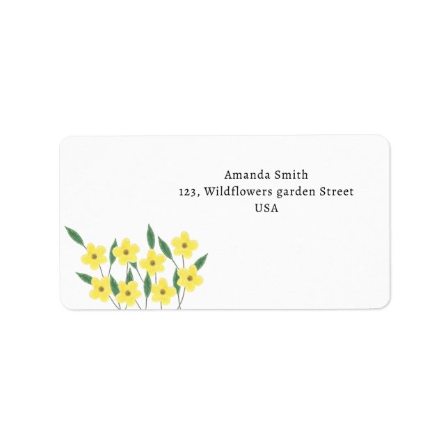 Yellow Wildflowers  Label (Front)