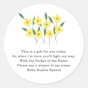 Yellow Wildflowers - Prayer Candle Label