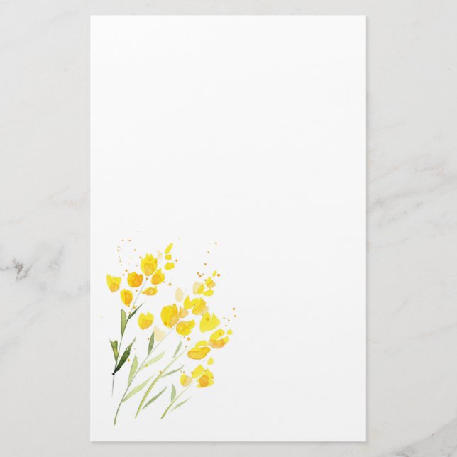 Yellow Wildflowers Stationery (Front)