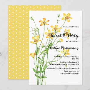 Yellow Wildflowers Sweet 16 Birthday Party Invitation