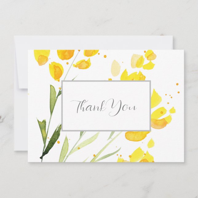 Yellow Wildflowers Thank You Card (Front)