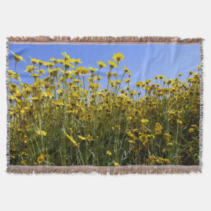 Yellow Wildflowers Throw Blanket