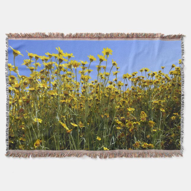 Yellow Wildflowers Throw Blanket (Front)