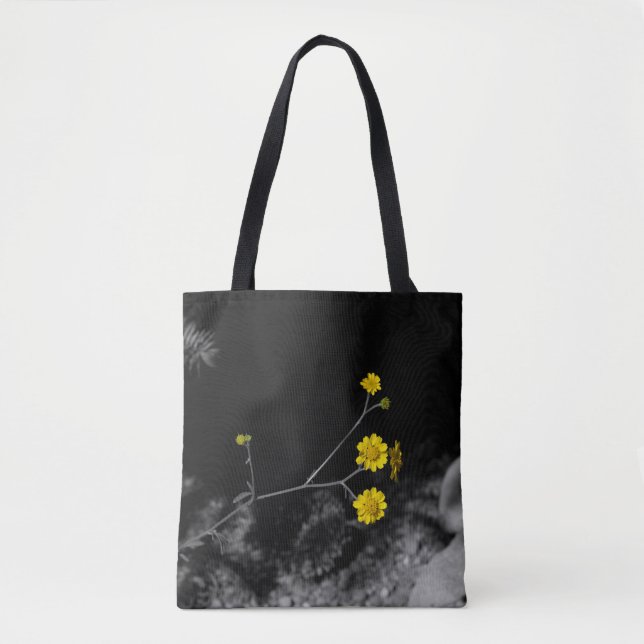 Yellow Wildflowers Under a Tree Colored 16x20 Tote Bag (Front)