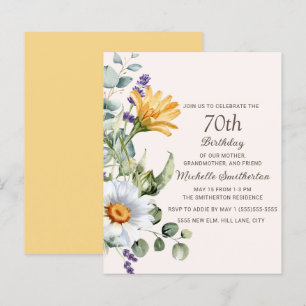 Yellow Wildflowers White Daisies 70th Birthday