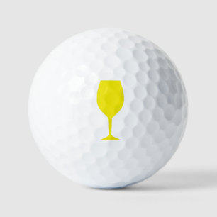 Yellow Wine Glass Golf Balls