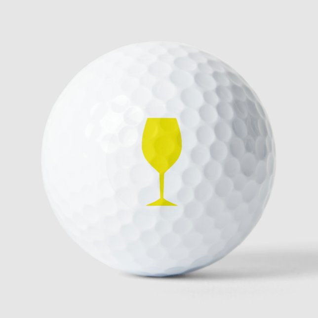 Yellow Wine Glass Golf Balls (Front)