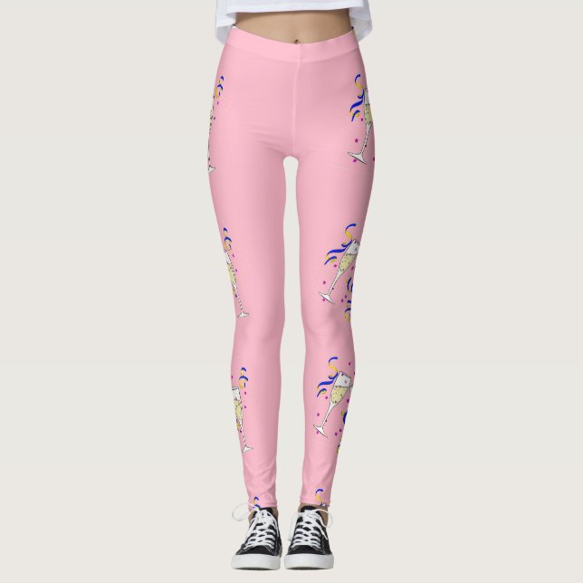 yellow wine on pink leggings (Front)