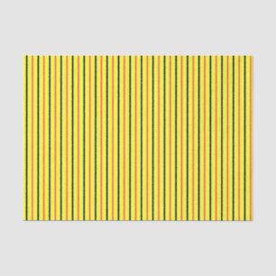 Yellow with Black & Orange Stripes Tissue Paper